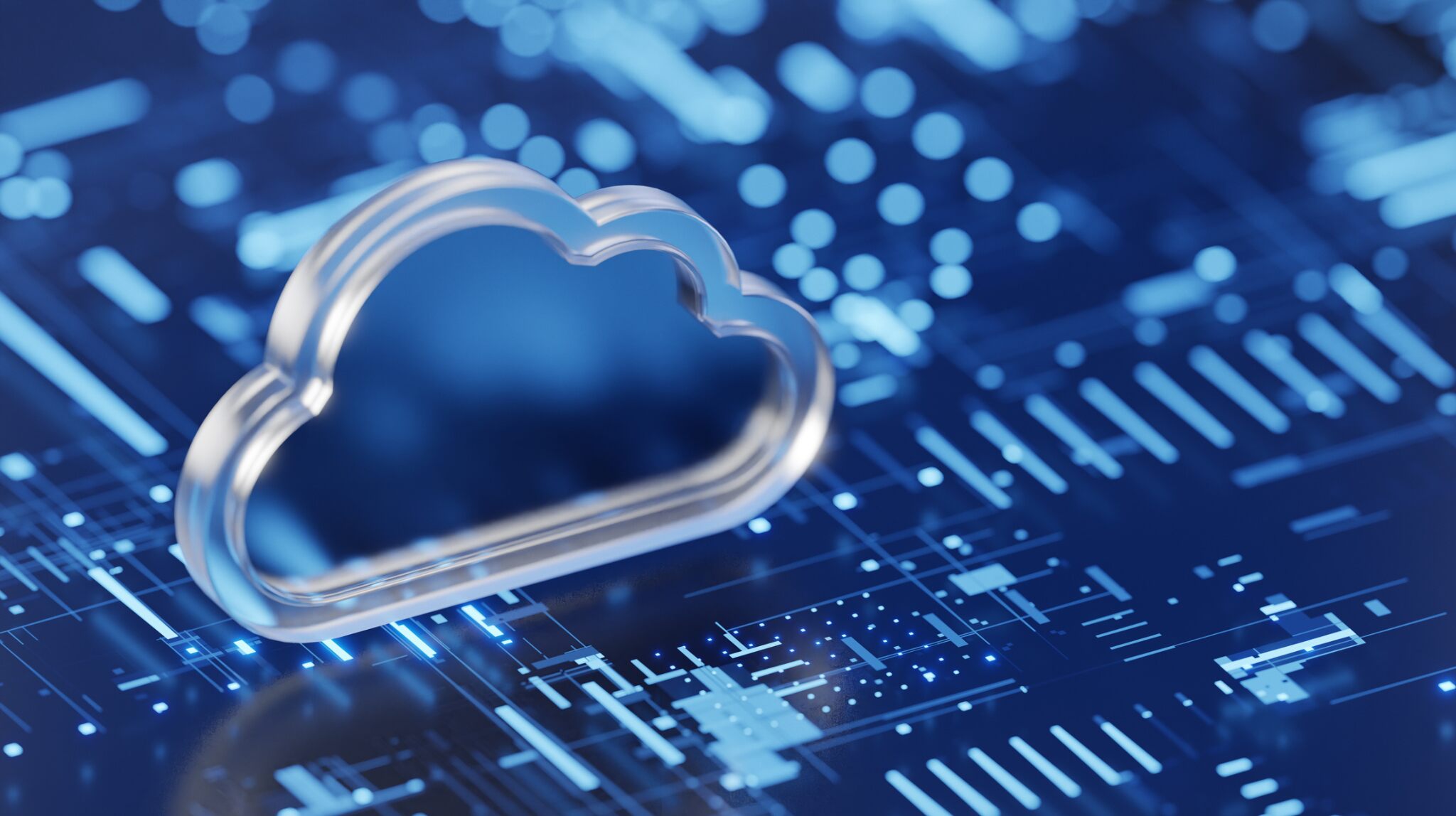 digital cloud on the blue background