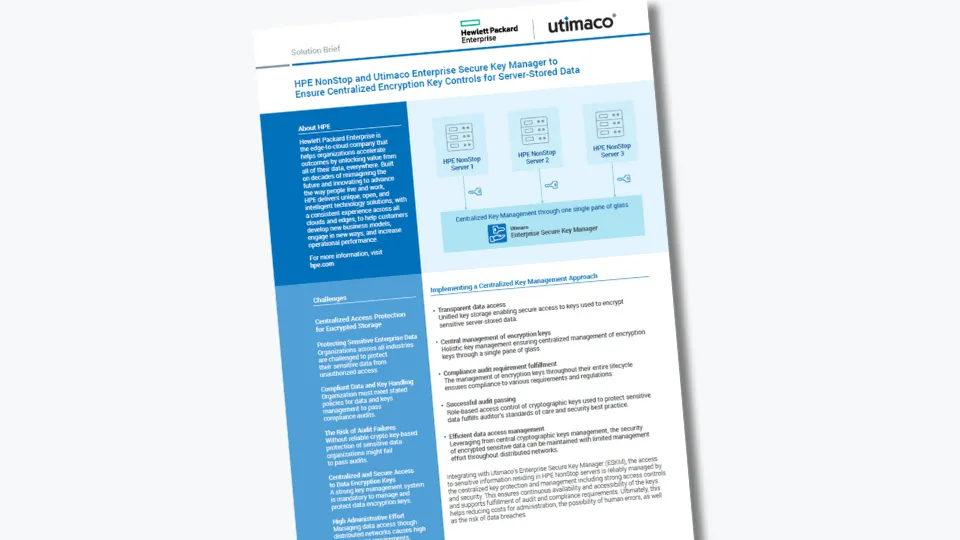 HPE + Utimaco Solution Brief Teaser