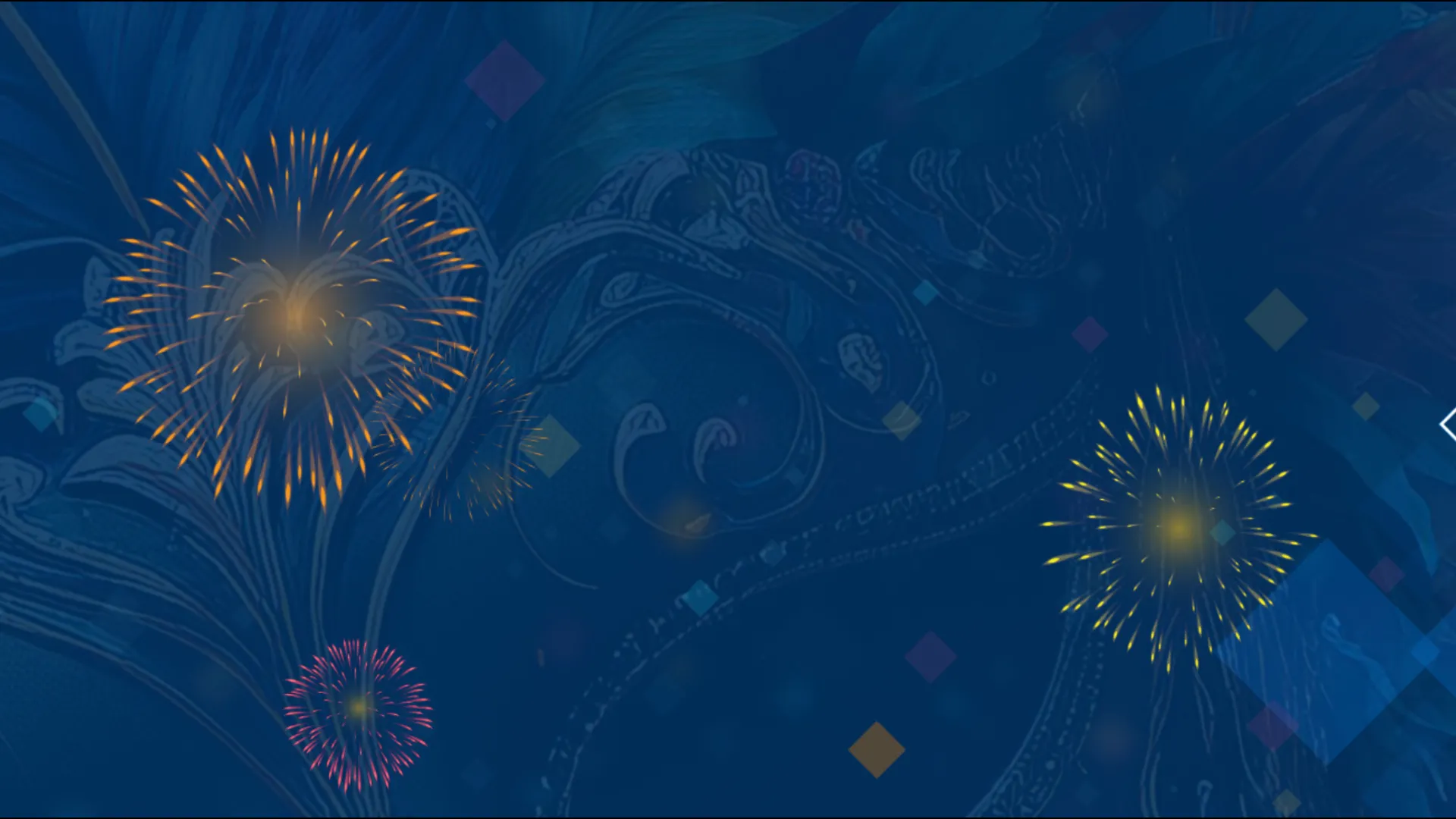 fireworks on blue background