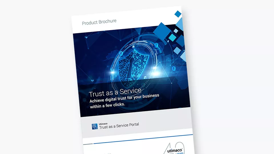 Trust as a service product brochure cover