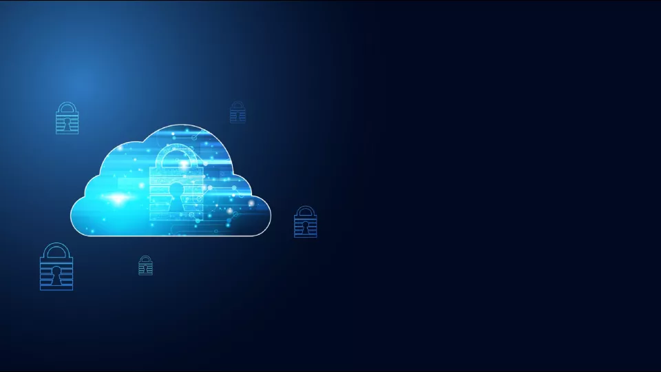 a digital cloud with a lock