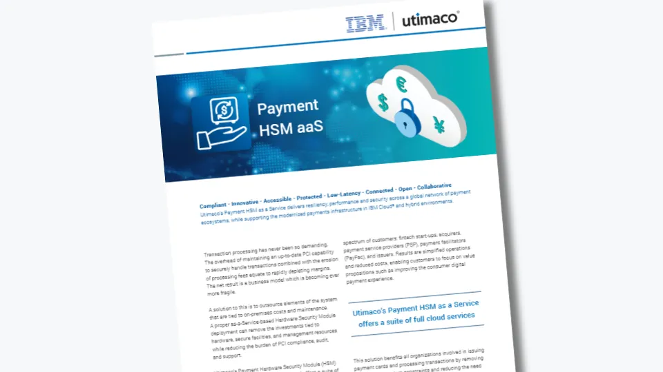 IBM and Utimaco Payment HSM as a Service